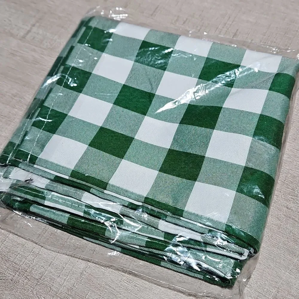 Green and White Checkered Cloth Napkins